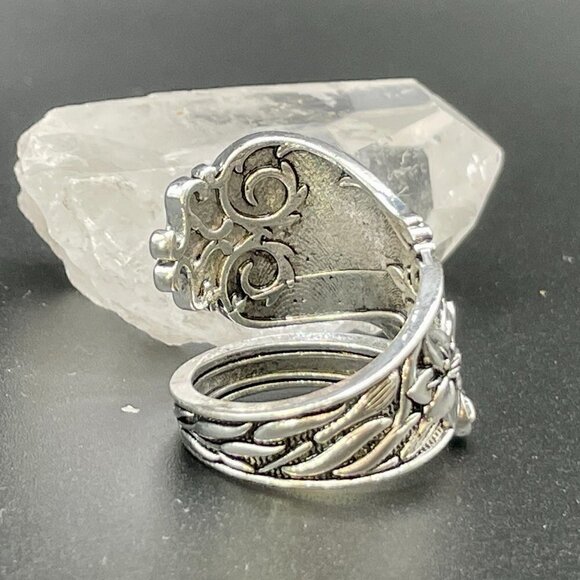 Boho Lily or Tulip Floral Adjustable Spoon Ring - Picture 9 of 10